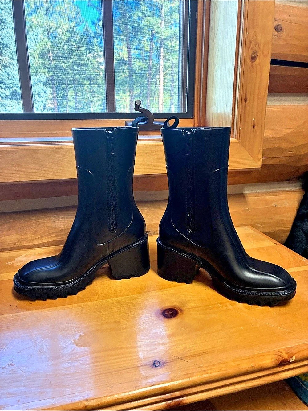 Black Platform Zip Boots Like New